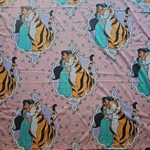 VTG Vintage Disney Aladdin Jasmine with Rajah Twin Flat Bed Sheet - $457.57 MXN