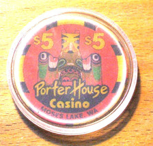 (1) $5. Porter House Casino Chip - Moses Lake, Washington - 2004 - £6.27 GBP