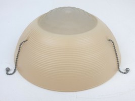 Mid Century Frosted Glass Ceiling Light Shade Cover 3 Pull Strings 10&quot; Diameter - £62.21 GBP