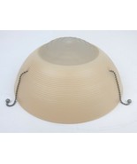 Mid Century Frosted Glass Ceiling Light Shade Cover 3 Pull Strings 10&quot; D... - $79.19