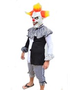 Halloween Clown Costume and Mask Creepy Killer Black &amp; White Mens - Yell... - $41.14 CAD