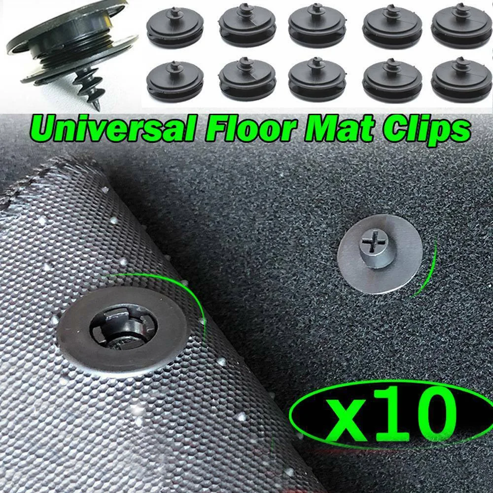 10Sets Universal Car Floor Mat Clips Carpet Retainer Fixing Clamps Buckles Anti - £11.02 GBP