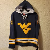 Men&#39;s Colosseum Navy West Virginia Mountaineers Lace-Up Pullover Hoodie ... - £22.15 GBP