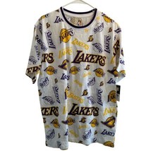 Los Angeles Lakers AOP T-Shirt Size 1X /XL Short Sleeve Basketball NBA N... - $28.49