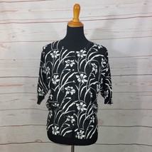 Premise Studio 3/4 Sleeve Black &amp; White Floral Size XL NWT - $21.78