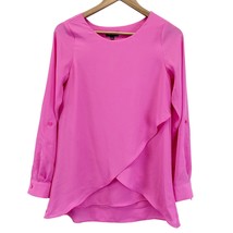 NEW The Limited Womens XS Layered Pink Blouse Roll Tab Sleeves Feminine  - $25.20