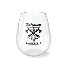Personalized Stemless Wine Glass 11.75oz - Black and White &quot;Between Ever... - $23.69