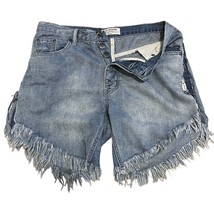 One Teaspoon Frankies Cutoff Denim Shorts Buttonfly Medium Wash Size 25 - $38.19