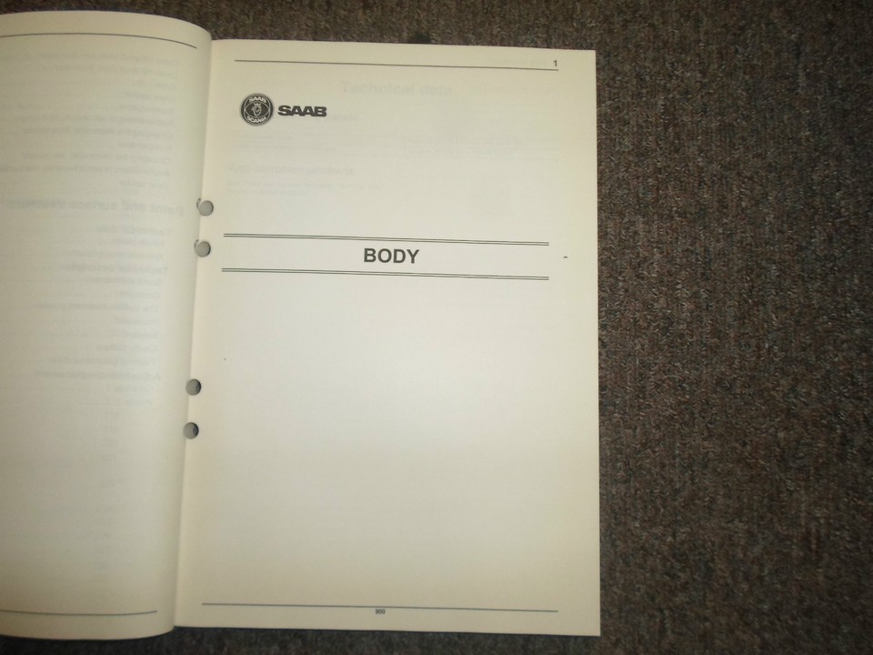 1994 95 96 971998 Saab 900 8:1 Body body Repairs Service Shop Manual FACTORY OEM Item image 6