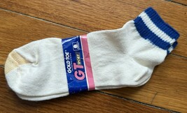 Vintage 80s Gold Toe GT Sport Ankle Socks Blue Stripe 9-11 Cotton Nylon ... - $29.19