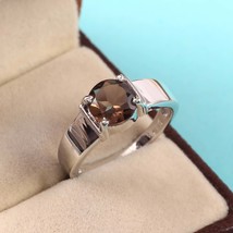 Classic Smoky Quartz Ring Engagement Handmade Ring 925 Sterling Silver Ring - £26.38 GBP