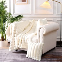 Faux Fur Throw Blanket+2 Pillow Covers Set - £47.96 GBP