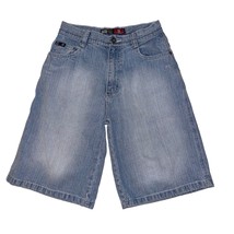 South Pole Light Blue Cotton Y2K Baggy Acid Wash Blue Jean Shorts Boys 12 - £19.59 GBP