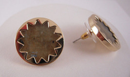 House of Harlow 1960 14KT Y/G Plated Labradorite Sunburst Button Earrings - £29.74 GBP