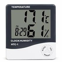 Thermometer Indoor Digital Lcd Hygrometer Temperature Humidity Meter Alarm Clock - £10.41 GBP