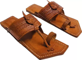 Herren Kolhapuri Weiches Leder Chappal Jesus Flach HT82 Boho Sandalen US Eu 7-12 - £29.09 GBP