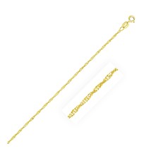 Classic Singapore Chain 1.5mm Real Solid 14k Yellow Gold All Sizes - £143.82 GBP+