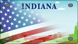 Indiana Bridge Half American Flag Novelty Mini Metal License Plate Tag - £11.66 GBP