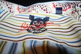 ROBERT GRAHAM Keep Smiling Cotton Stripe Men&#39;s Casual Dress flip cuff Shirt XL - £39.58 GBP