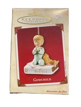 Hallmark Keepsake Godchild Praying Child &amp; Teddy 2002 Christmas Ornament New - £11.76 GBP