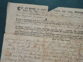 1762 antique COLONIAL DEED northampton ma Sam CURTIS coventry ct Medad E... - £190.79 GBP