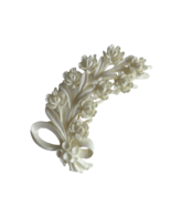Vintage Floral Celluloid Plastic Brooch Cottagecore Coquette White Flowe... - £11.62 GBP