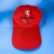 Beijing 2008 Olympics Winter Games Red Hat Team USA Adjustable Cap Logo - £7.87 GBP