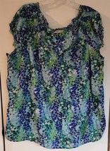 Womens Plus XXL Old Navy Multicolor Print Semi-Sheer Over Shirt Top Blouse - $18.81