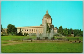 Capitol Building &amp; Fountain Olympia Washington WA UNP Unused Chrome Postcard G4 - £2.29 GBP