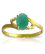 Galaxy Gold GG 14k Yellow Gold Natural Emerald Ring - Size 6 - $381.14