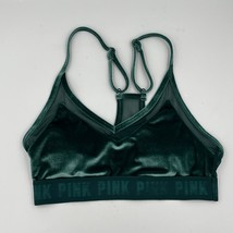 Victoria&#39;s Secret PINK Velvet Bra Bralette Green Medium - $318.91 MXN