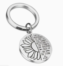 I Am The Storm Sunflower Stainless Steel Keychain - £7.10 GBP