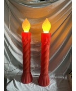 PAIR Vintage 36” Union Products USA Christmas Blow Mold Lighted Red twis... - $1,870.71 MXN