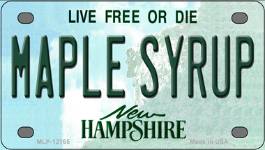 Maple Syrup New Hampshire Novelty Mini Metal License Plate Tag - $14.95