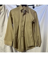 VINTAGE USMC MARINE CORP TAN KHAKI LONG SLEEVE DRESS SHIRT UNIFORM - $24.74