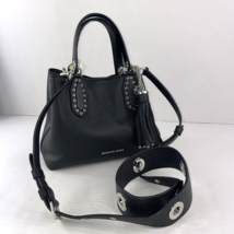 Michael Kors Satchel Bag Small Brooklyn Black Pebbled Leather  X1 - £110.78 GBP