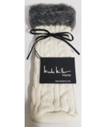 Nicole Miller Home Wine Bottle Tote Knit Faux Fur &amp; Leather Tie NWT - $11.64