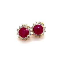 Natural Ruby Diamond Earrings 14k Gold 3.72 TCW Certified $5,950 211346 - £1,337.40 GBP