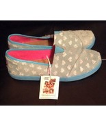 Bobs Lil&#39; Bobs by Skechers Girls Shoes Sz 6 Blue W Silver Sparkle Hearts... - $25.34 CAD