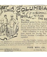 Columbia Bicycles 1894 Advertisement Victorian Pope Bikes Man Bowler Hat... - $28.04 CAD