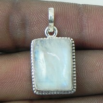 Fine Silver Handmade Pendant Necklace Rainbow Moonstone Female Jewelry FSP-1266 - £28.39 GBP