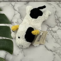 Russ Home Buddies Vintage Plush Biff Cow White Black New Terry Cloth Bean Bag - £27.37 GBP