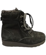 Bearpaw Phoebe Winter Boots Sz W5 / Girls 3 Black Suede Water Resistant ... - $46.43