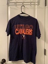 Virginia Cavaliers Mens Adult Size Unknown Blue T-Shirt Let&#39;s Go Cavaliers - £23.02 GBP