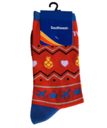 Southwest Airlines Socks Pineapples Hearts Luggage Airplanes Fun Red Blue - £44.59 GBP