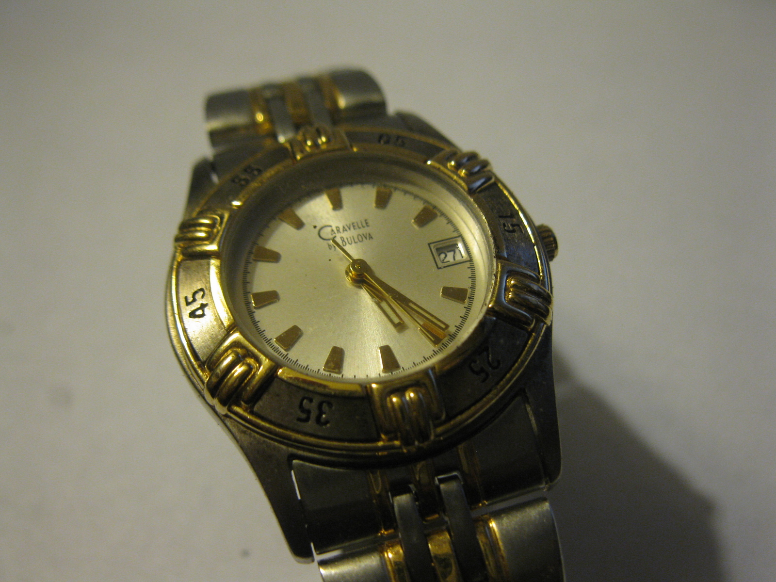 Primary image for vintage Bulova Caravelle Wrist Watch - Date,  Stainless, Water Resistant
