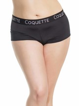 Coquette Womens Plus Size Low Rise Microfiber Booty Short Elastic Logo Boyshort  - £15.94 GBP