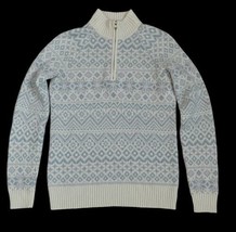 Vineyard Vines Sweater Fair Isle Pastel Wool Blend Womens XS 1/4 Zip Pul... - £35.03 GBP