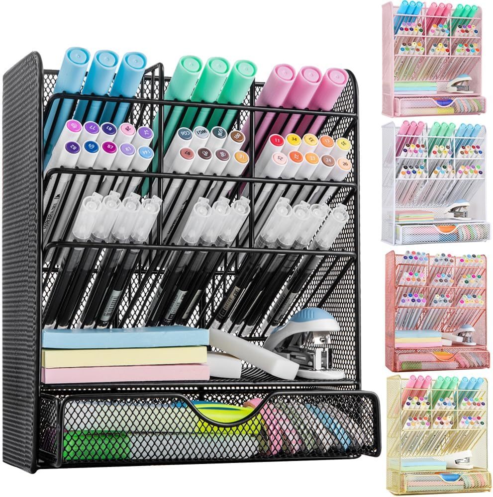 Spacrea Metal Pen Organizer, Pencil Holder For Desk, Desk Organizer With... - $31.98