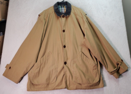 J.CREW Safari Jacket Men Size XL Tan 100% Cotton Long Sleeve Collar Button Front - £28.77 GBP